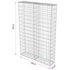 vidaXL Gabion med topp- og bunndekke galvanisert st&aring;l 100x20x150 cm