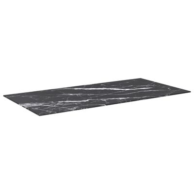 vidaXL Bordplate svart 100x50 cm 6 mm herdet glass med marmor design