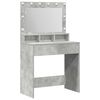 vidaXL Sminkebord Betonggr&aring; 78,5 x 41 x 135 cm Konstruert tre