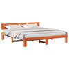 vidaXL Sengestamme med hodegjerde Vokset Brun 180 x 200 cm Massiv furu