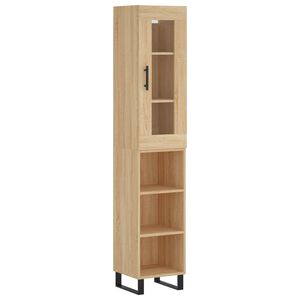 vidaXL Highboard sonoma eik 34,5x34x180 cm konstruert tre