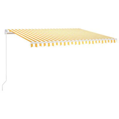 vidaXL Manuell uttrekkbar markise 450x300 cm gul og hvit