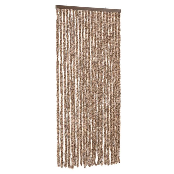 vidaXL Fluegardin beige og mørkebrun 90x200 cm chenille