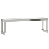 vidaXL Overhylle til matlagingsbord 110x30x35 cm rustfritt stål