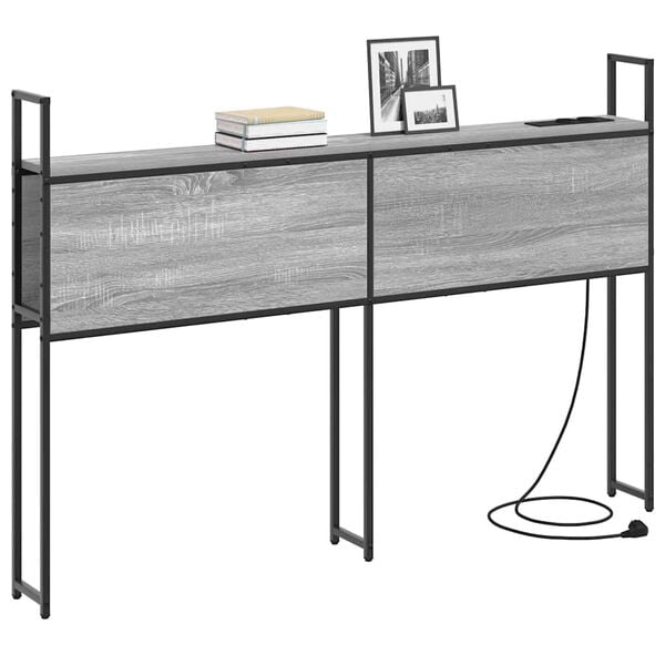 vidaXL Oppbevaringshodegjerde med Ladeplass Gr&aring; sonoma 135 cm