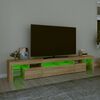 vidaXL TV-benk med LED-lys sonoma eik 230x36,5x40 cm