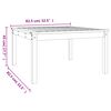 vidaXL Hagebord hvit 82,5x82,5x45 cm heltre furu