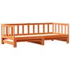 vidaXL Uttrekkbar Dagbed Vokset Brun 203.5 x 164 x 66 cm Massiv furu