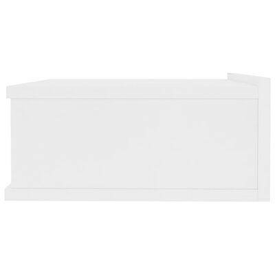 vidaXL Flytende nattbord hvit 40x30x15 cm sponplate