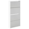 vidaXL Skoskap 4 hyller speil hvit 63x17x134 cm