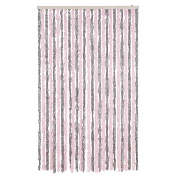 vidaXL Fluegardin s&oslash;lvgr&aring; og rosa 118x220 cm chenille