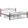 vidaXL Sengeramme svart metall og heltre eik 180x200 cm