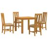 vidaXL Spisestuesett 5 stk. Beige Massivt Eiketre