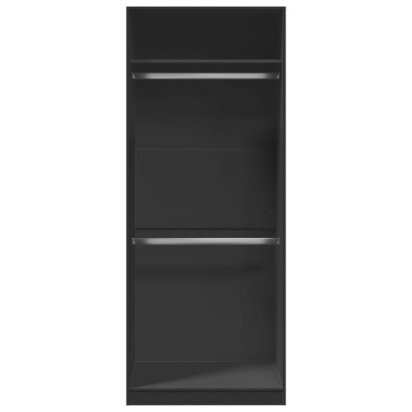 vidaXL Garderobe svart 80x50x200 cm konstruert tre