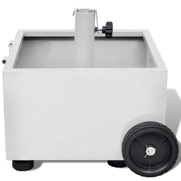 vidaXL Utend&oslash;rs parasollstativ/blomsterpotte hvit