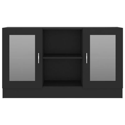 vidaXL Vitrineskap svart 120x30,5x70 cm sponplate