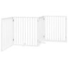 vidaXL Hundegrind med d&oslash;r sammenleggbar 4 paneler hvit 320 cm poppeltre