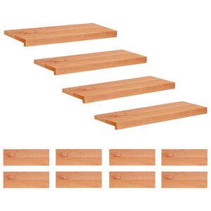 vidaXL Trappetrinn 12 stk. 80 x 30 x 2 cm Lakk Massiv b&oslash;ketre