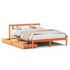 vidaXL Sengeramme uten madrass voksbrun 140x190 cm heltre furu