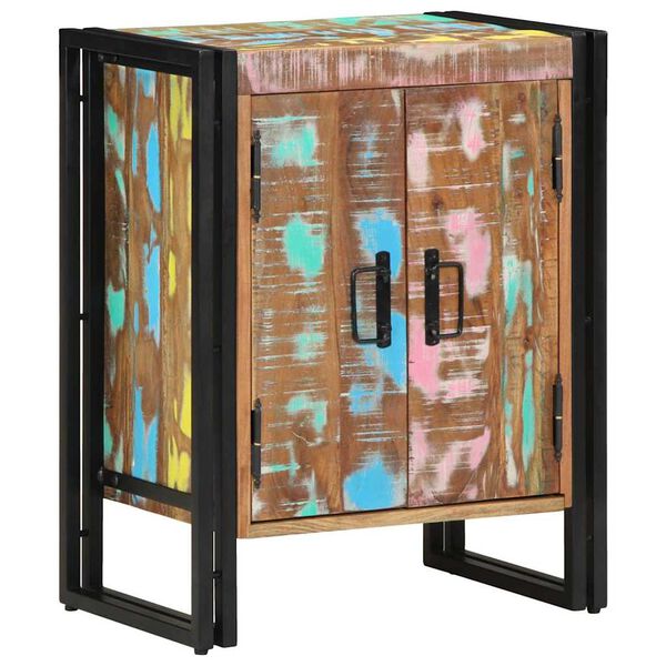 vidaXL Sko Skap Flerfarget 56 x 35 x 70 cm Massivt gjenvunnet tre