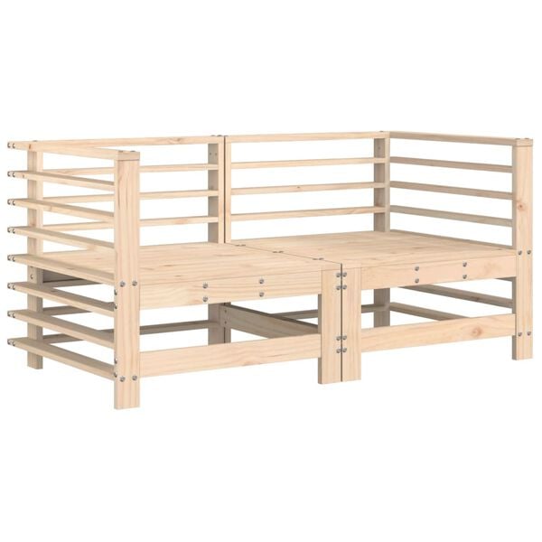 vidaXL Hj&oslash;rnesofa med puter 2 stk heltre furu