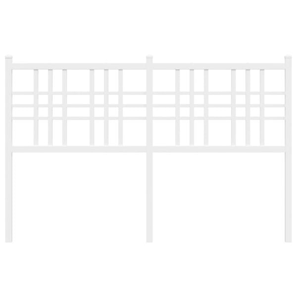 vidaXL Utskiftbar sengegavl i metall hvit 137 cm