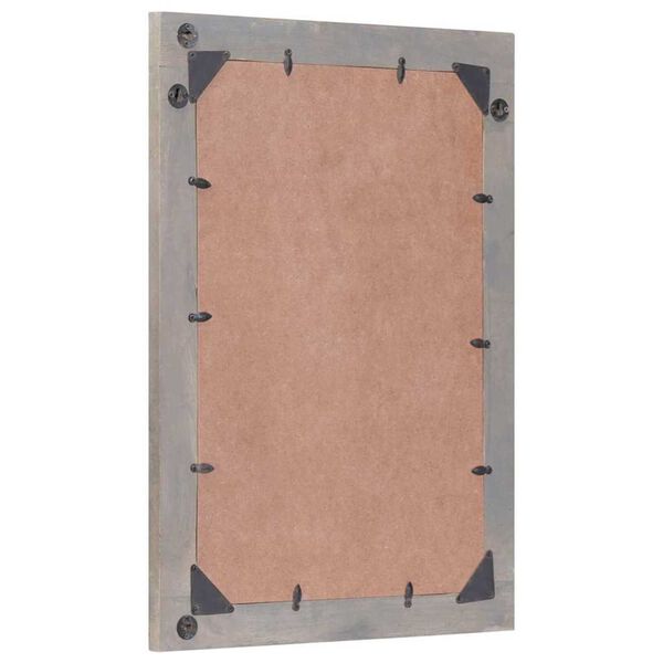 vidaXL Baderomsspeil Grå 70 x 50 x 2,5 cm Glass og solid mango tre