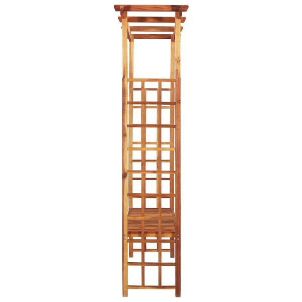 vidaXL Pergola med hagebenk heltre akasie 143x50x198 cm