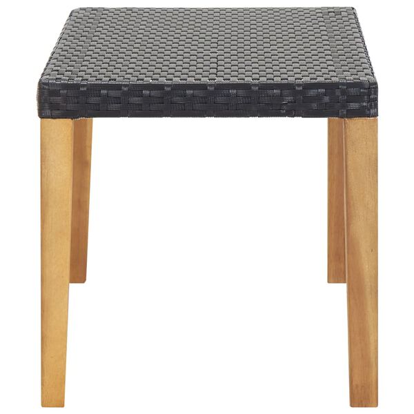 vidaXL Hagebenk 120 cm svart polyrotting og heltre akasie