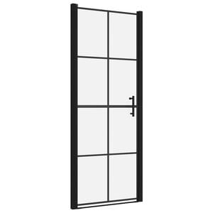 vidaXL Dusjd&oslash;r herdet glass 91x195 cm svart