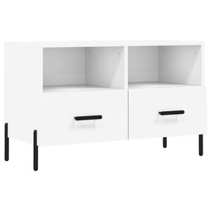 vidaXL TV-benk hvit 80x36x50 cm konstruert tre