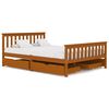 vidaXL Sengeramme med 4 skuffer honningbrun heltre furu 140x200 cm