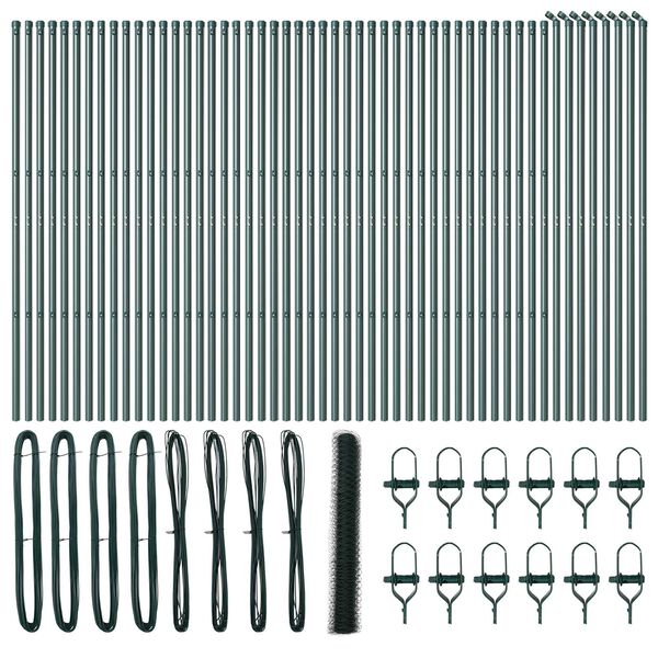 vidaXL Gjerdep&aring;le gr&oslash;nn 100 x 1,2 m (36 mm nett) St&aring;l og PVC