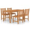 vidaXL 5-delers hagespisesett 160x80 cm heltre teak
