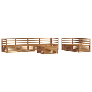vidaXL Utend&oslash;rs sofa-sett 7 stk. Naturlig Solid akasietre