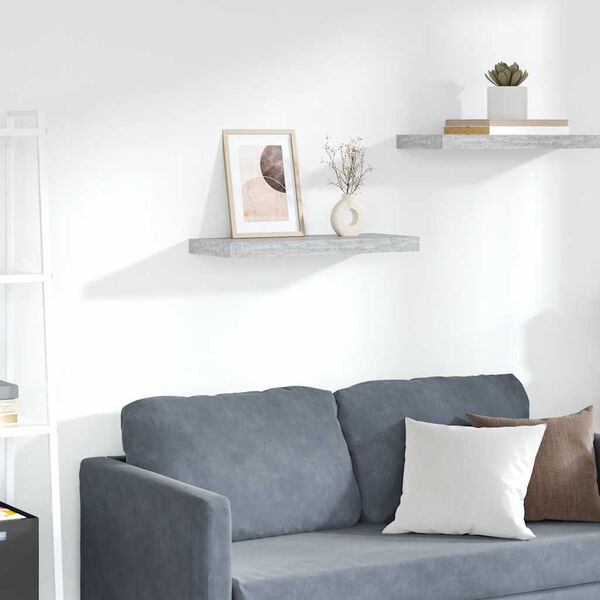 vidaXL Flytende vegghylle betonggr&aring; 60x23,5x3,8 cm MDF