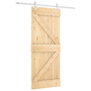 vidaXL Skyved&oslash;r Naturlig og Hvit 85 x 210 cm Massiv Furu Tre