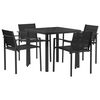 vidaXL Utem&oslash;belsett 5 stk. Svart og Anthracite Textilene
