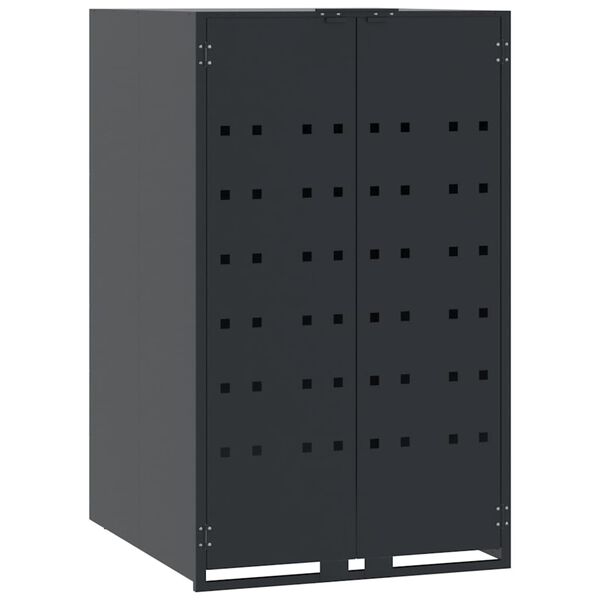vidaXL Søppeldunkskur for 4 dunker antrasitt 276x79x117 cm stål