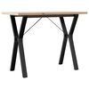 vidaXL Spisebord Y-ramme 100x50x75,5 cm heltre furu og st&aring;l