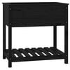 vidaXL Plantekasse med hylle svart 82,5x54x81 cm heltre furu