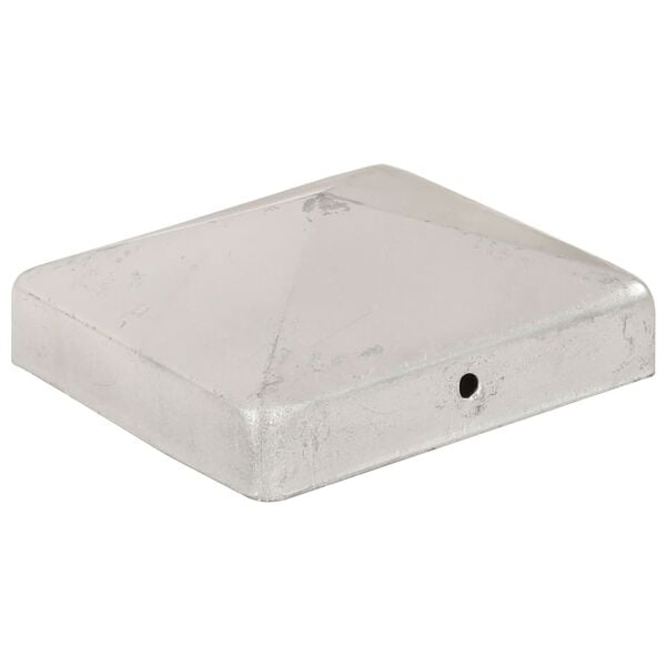 vidaXL Gjerdestolpehatter pyramide 6 stk galvanisert metall 91x91 mm