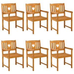 vidaXL Utend&oslash;rs benk 6 pcs Naturlig 56 x 55,5 x 90 cm Solid akasietre