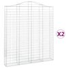 vidaXL Gabionkurver buede 2 stk 200x30x220/240 cm galvanisert jern