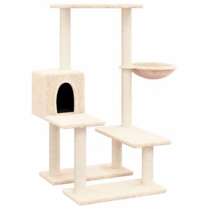 vidaXL Kattetre med klorestolper i sisal kremhvit 94,5 cm