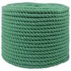 vidaXL Bomull Tau 10 mm 50 m Gr&oslash;nn 100% Bomull