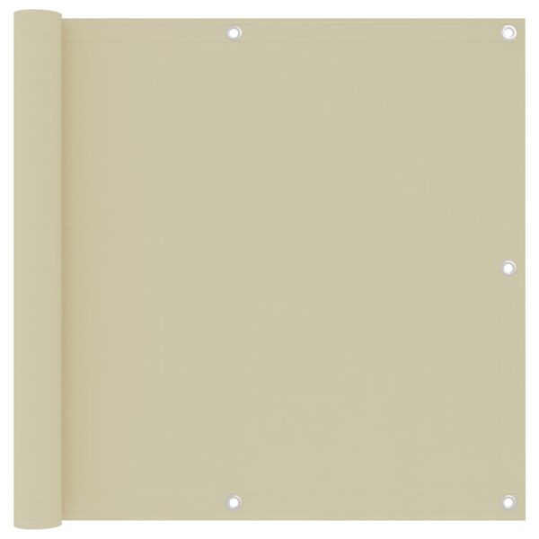 vidaXL Balkongskjerm kremhvit 90x500 cm oxfordstoff