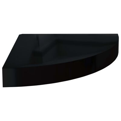 vidaXL Flytende vegghylle høyglans svart 25x25x3,8 cm MDF