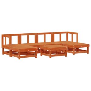 vidaXL Hage lounge sett 7 pcs VoksBrun Massiv furu