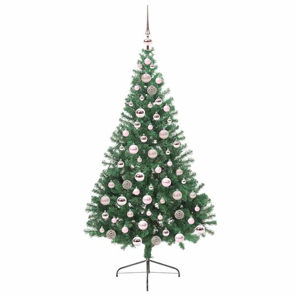 vidaXL Kunstig Forh&aring;ndsopplyst Juletre med 300 LED gr&oslash;nn 180 cm PVC